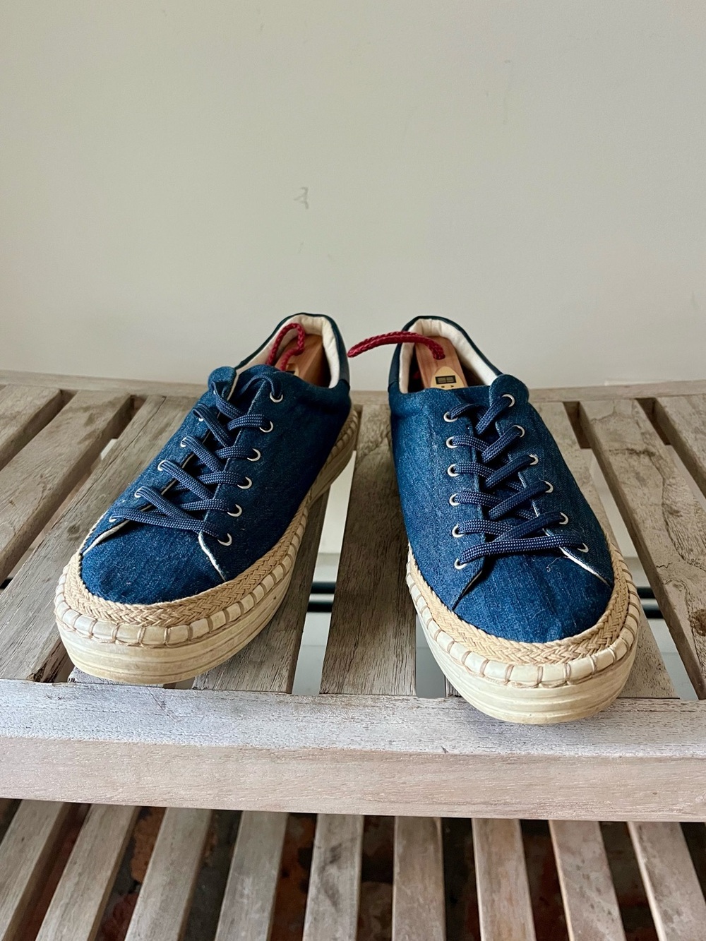 Sam Edelman Kavi Platform Espadrille Sneakers Denim Blue 8.5 Rope Sole - Picture 5 of 16